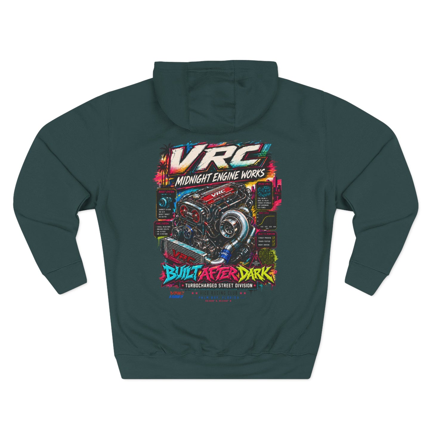 VRC Midnight Engine Works Hoodie – Built After Dark Turbo Racing Hoodie