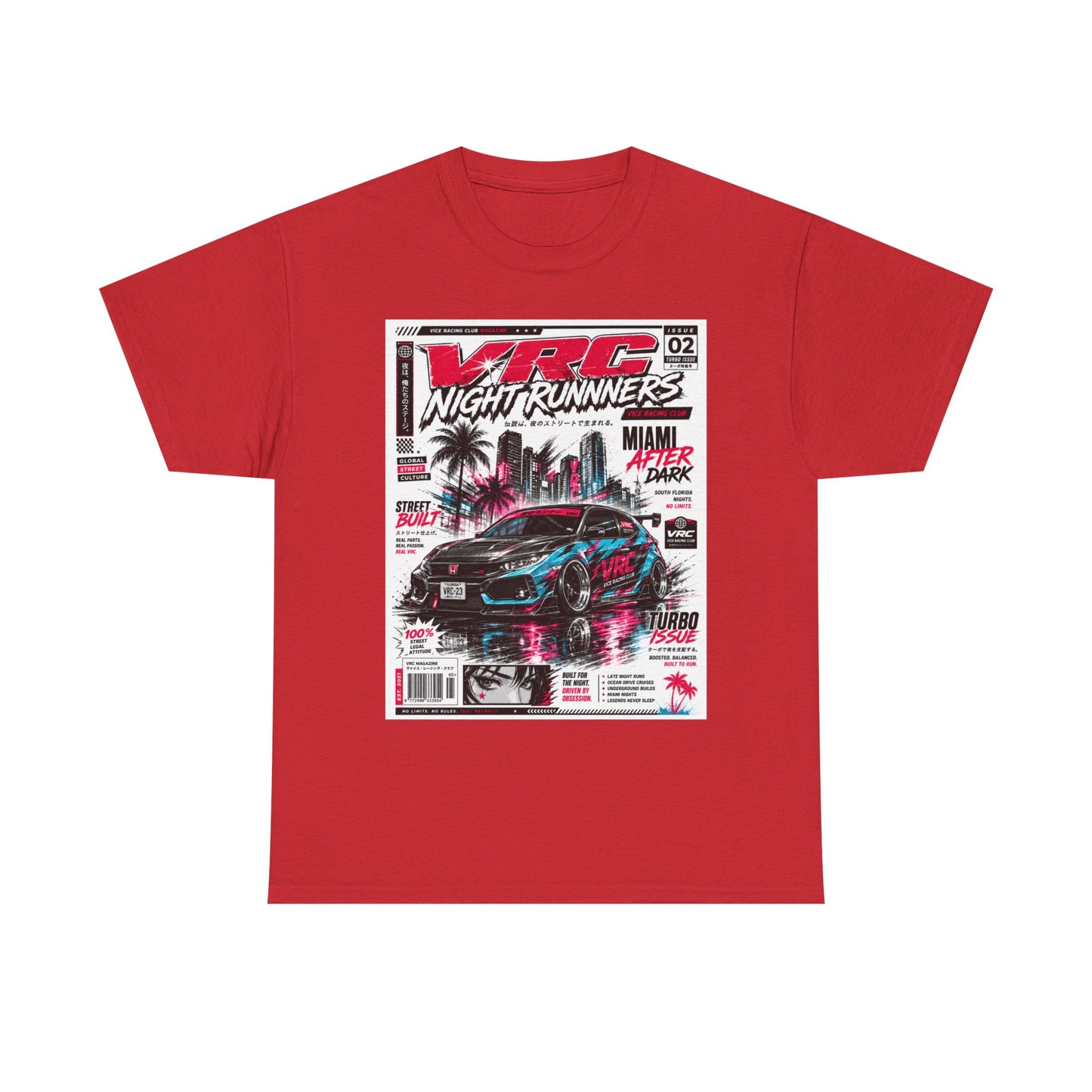 VRC Night Runners Miami After Dark Graphic Tee – Street Built Racing Shirt