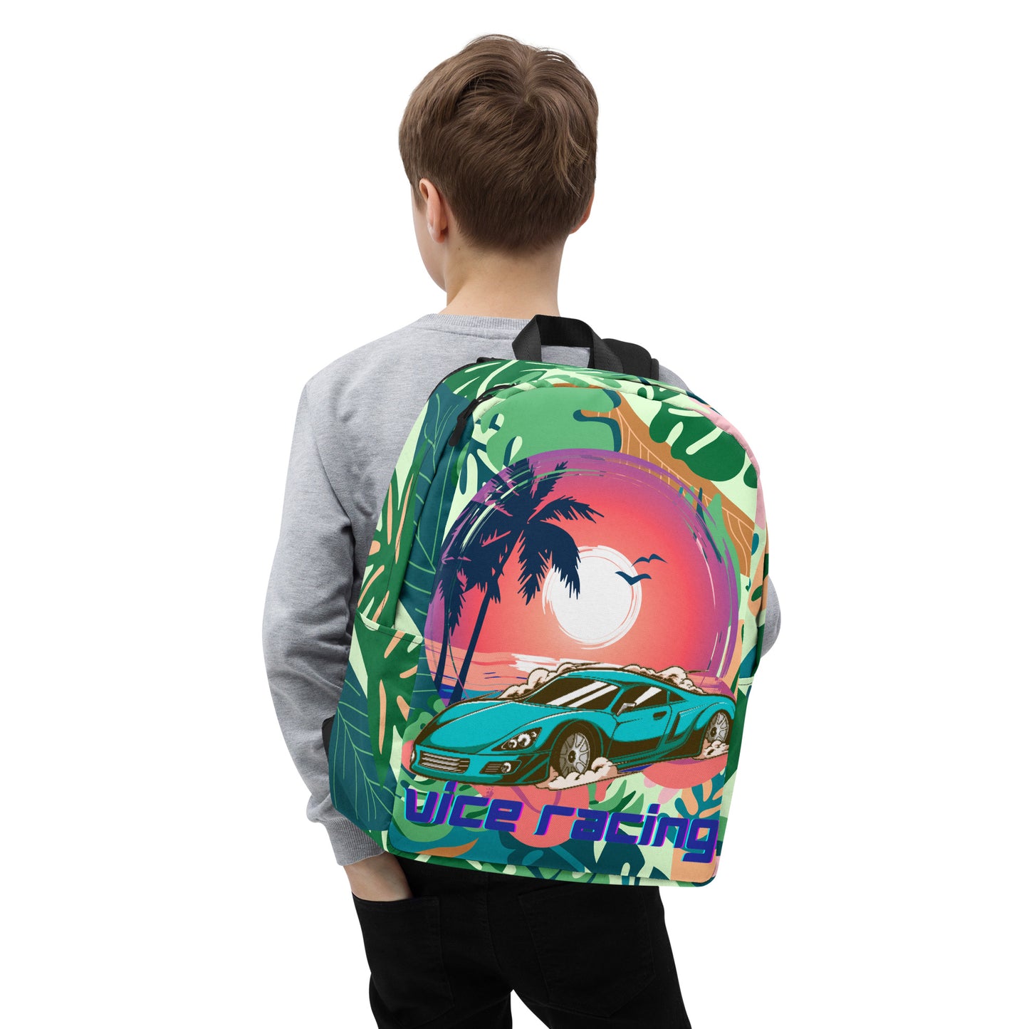 Tropical race car backpack