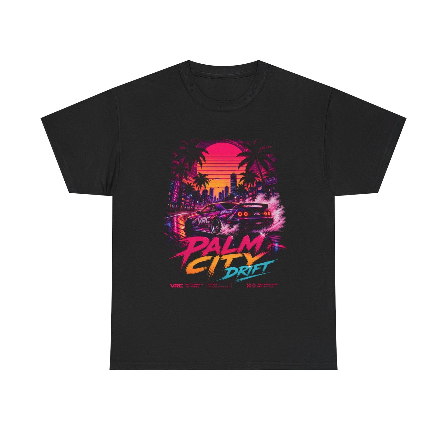 VRC Palm City Drift Neon Racing Graphic Tee