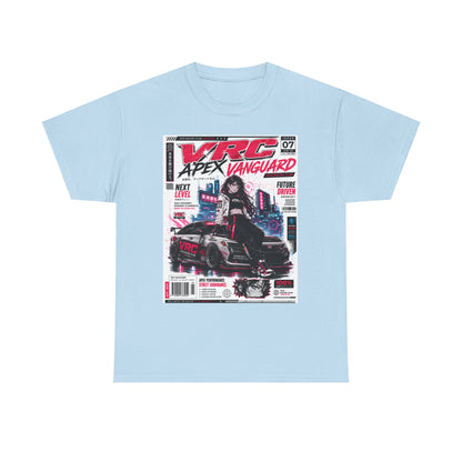 Apex Vanguard Racing Tee — Cyberpunk Car Magazine Graphic Shirt