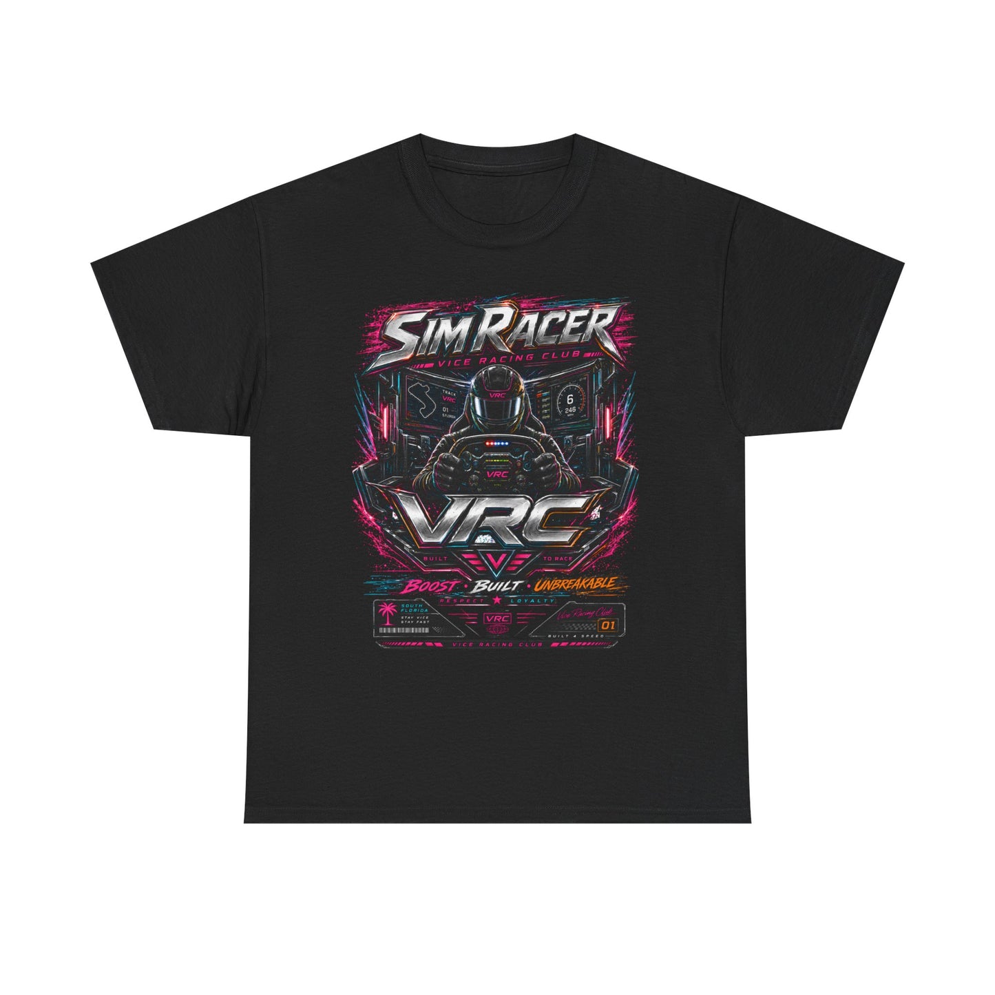VRC Sim Racer Neon Racing Graphic Tee