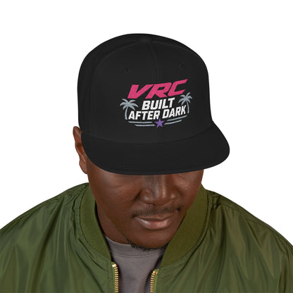 VRC Built after Dark Neon Palm Snapback Hat — 'Built After Dark' Embroidered Cap