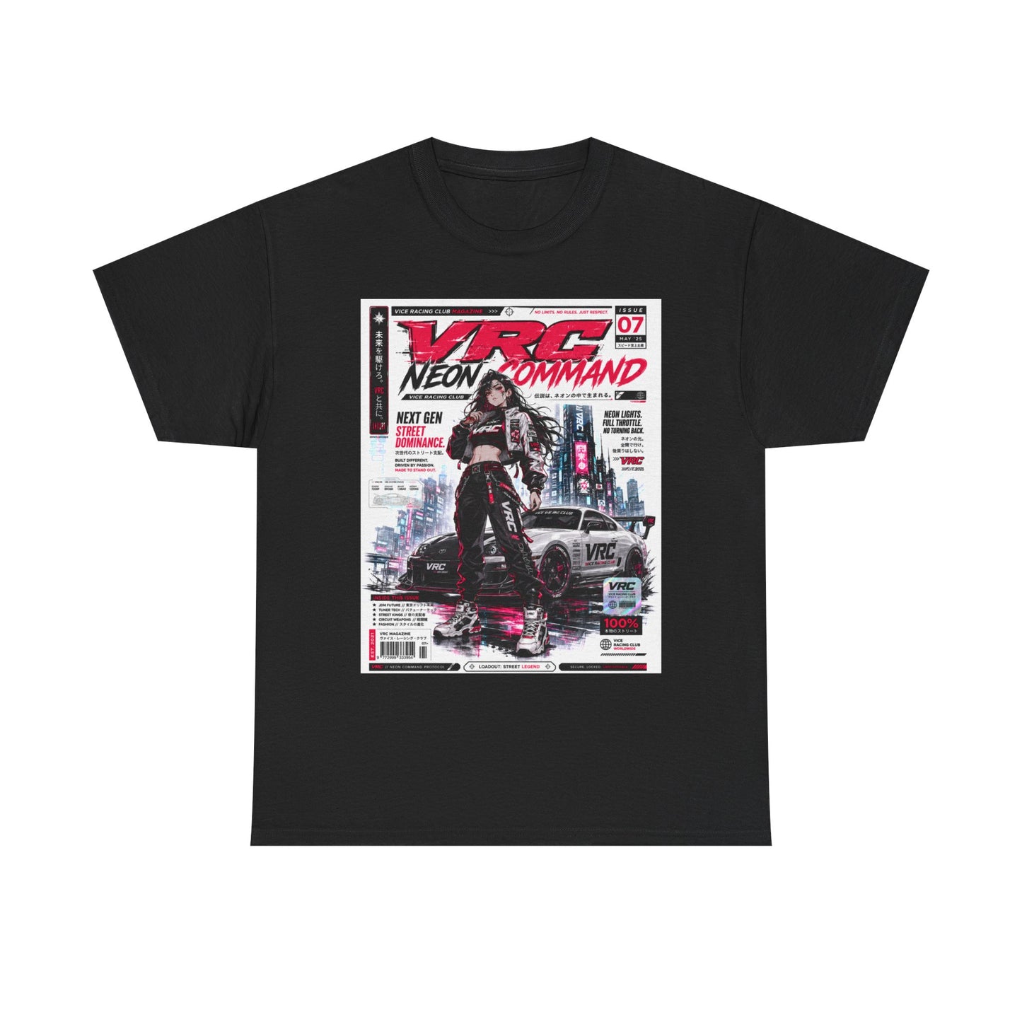 Cyberpunk Neon Command Tee — "VRG Neon Command" Graphic T-Shirt