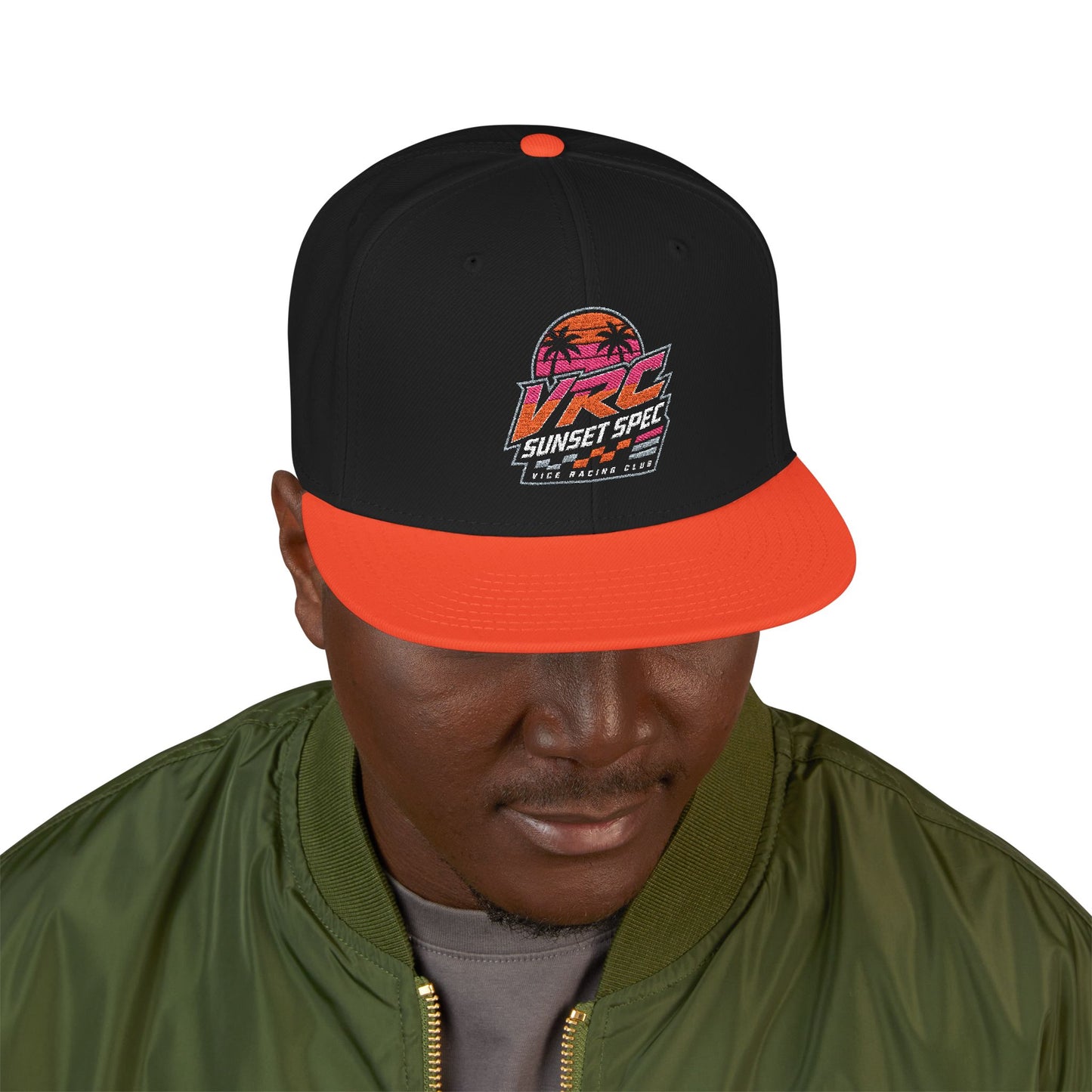 VRC Sunset Spec Snapback Hat – Vice Racing Club Embroidered Street Racing Cap