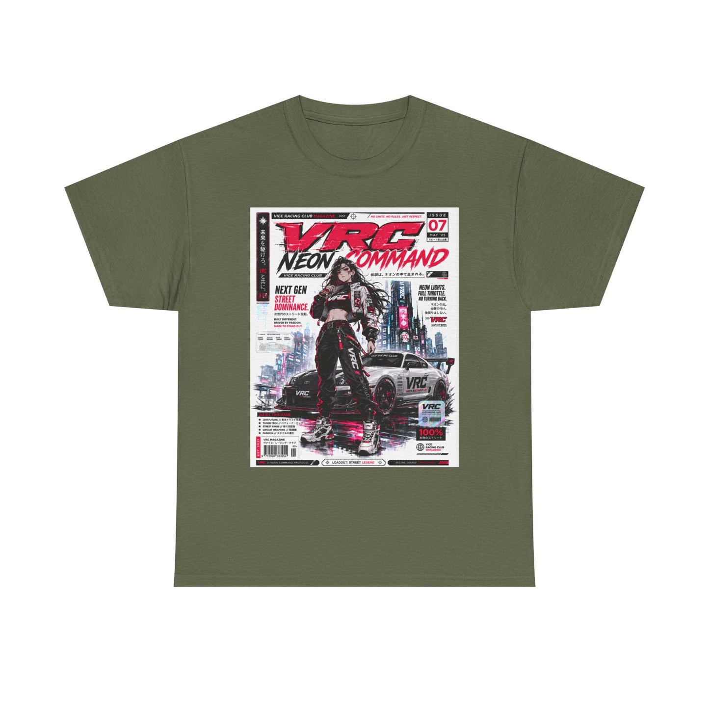 Cyberpunk Neon Command Tee — "VRG Neon Command" Graphic T-Shirt