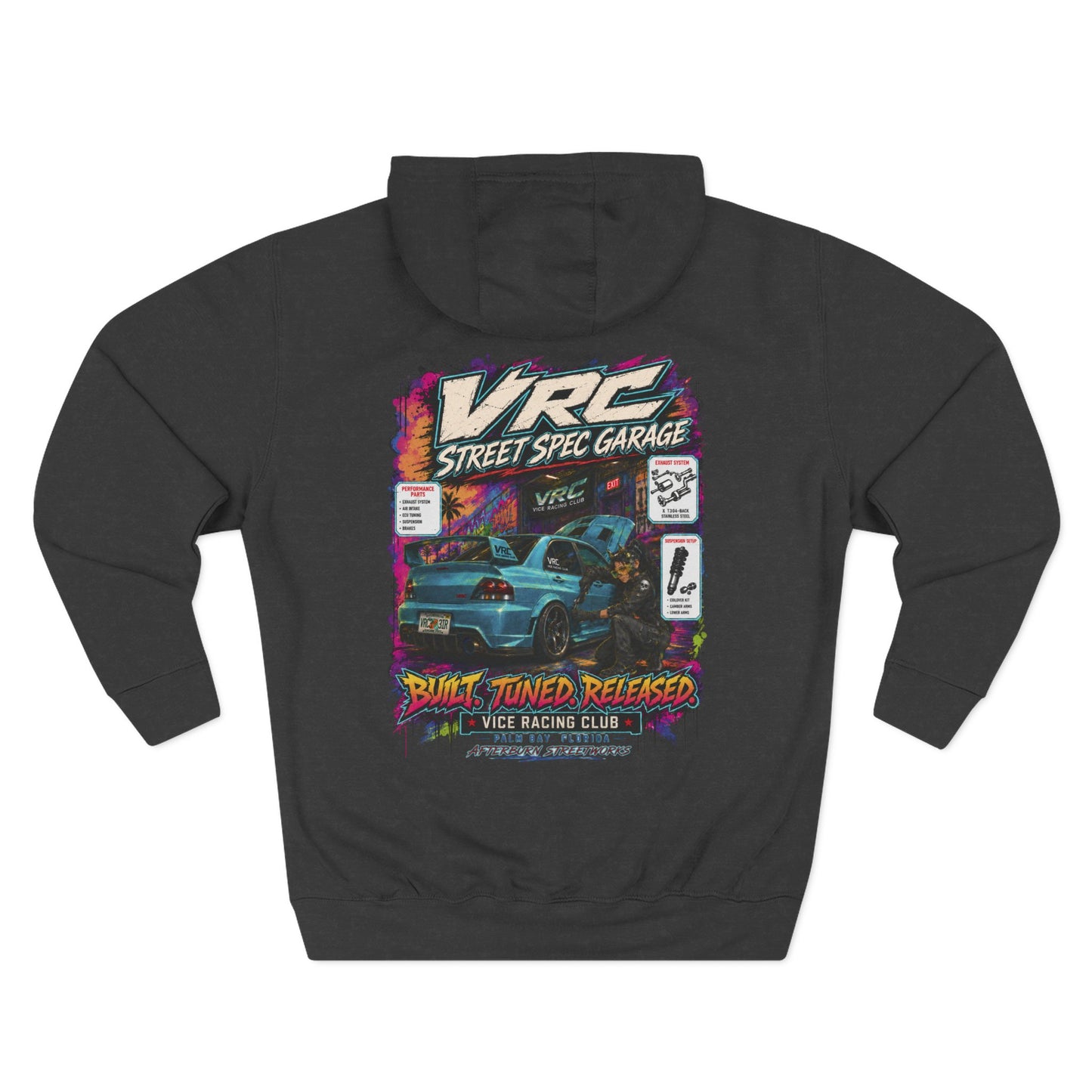 VRC Boost Culture Hoodie – Neon Turbo Street Racing Graphic Hoodie
