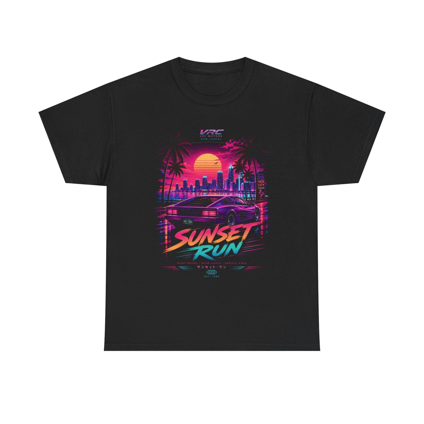 VRC Sunset Run Neon Racing Graphic Tee