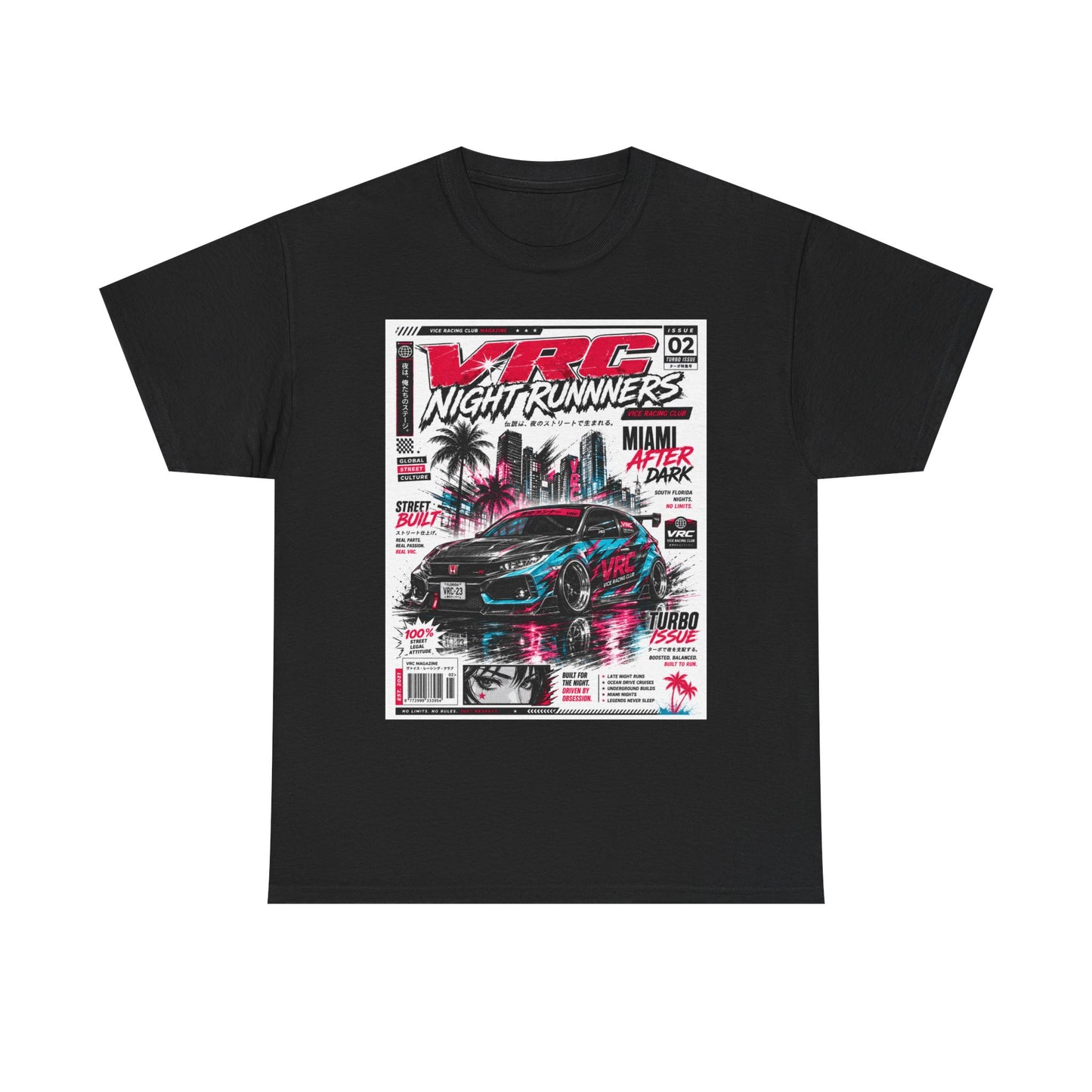 VRC Night Runners Miami After Dark Graphic Tee – Street Built Racing Shirt