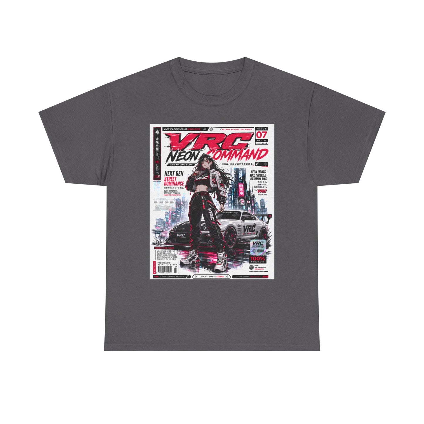 Cyberpunk Neon Command Tee — "VRG Neon Command" Graphic T-Shirt