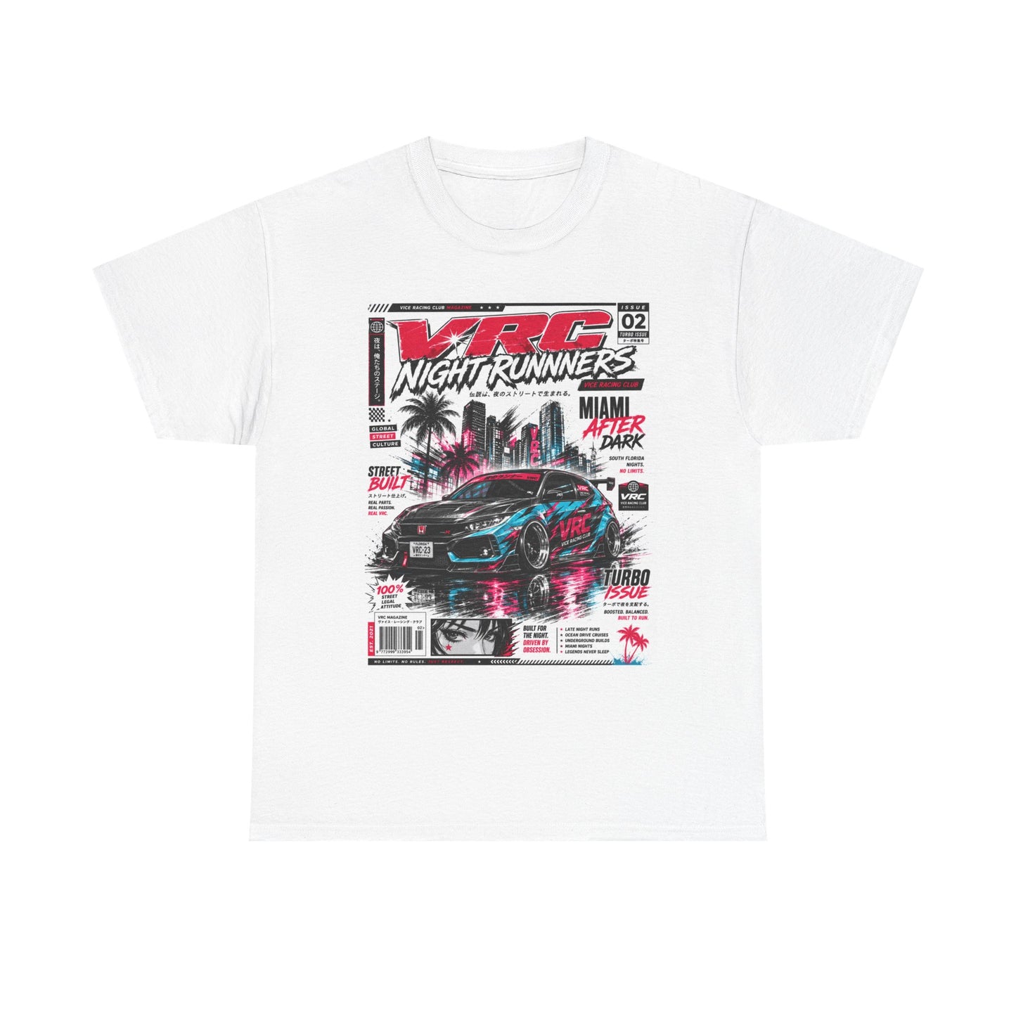 VRC Night Runners Miami After Dark Graphic Tee – Street Built Racing Shirt