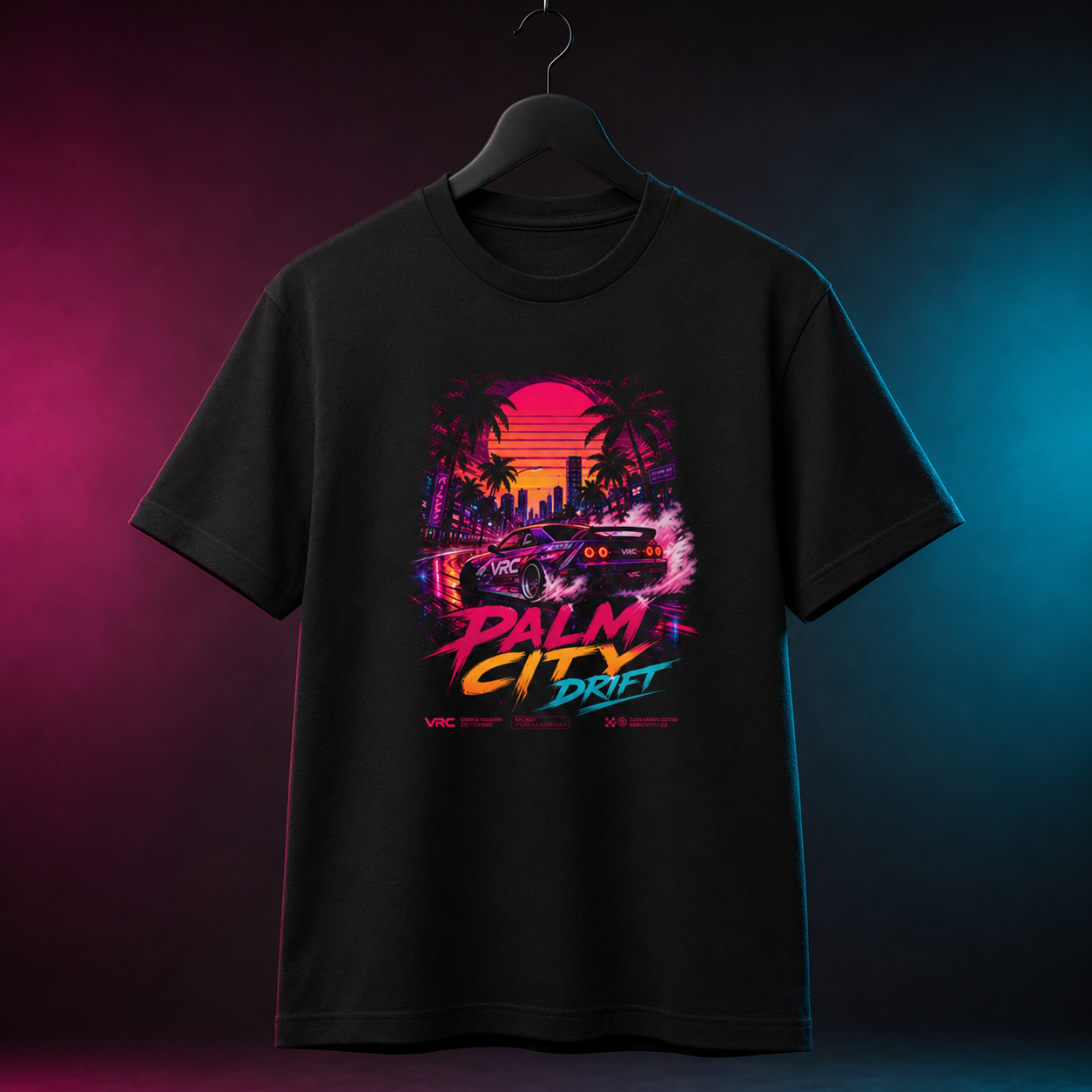 VRC Palm City Drift Neon Racing Graphic Tee