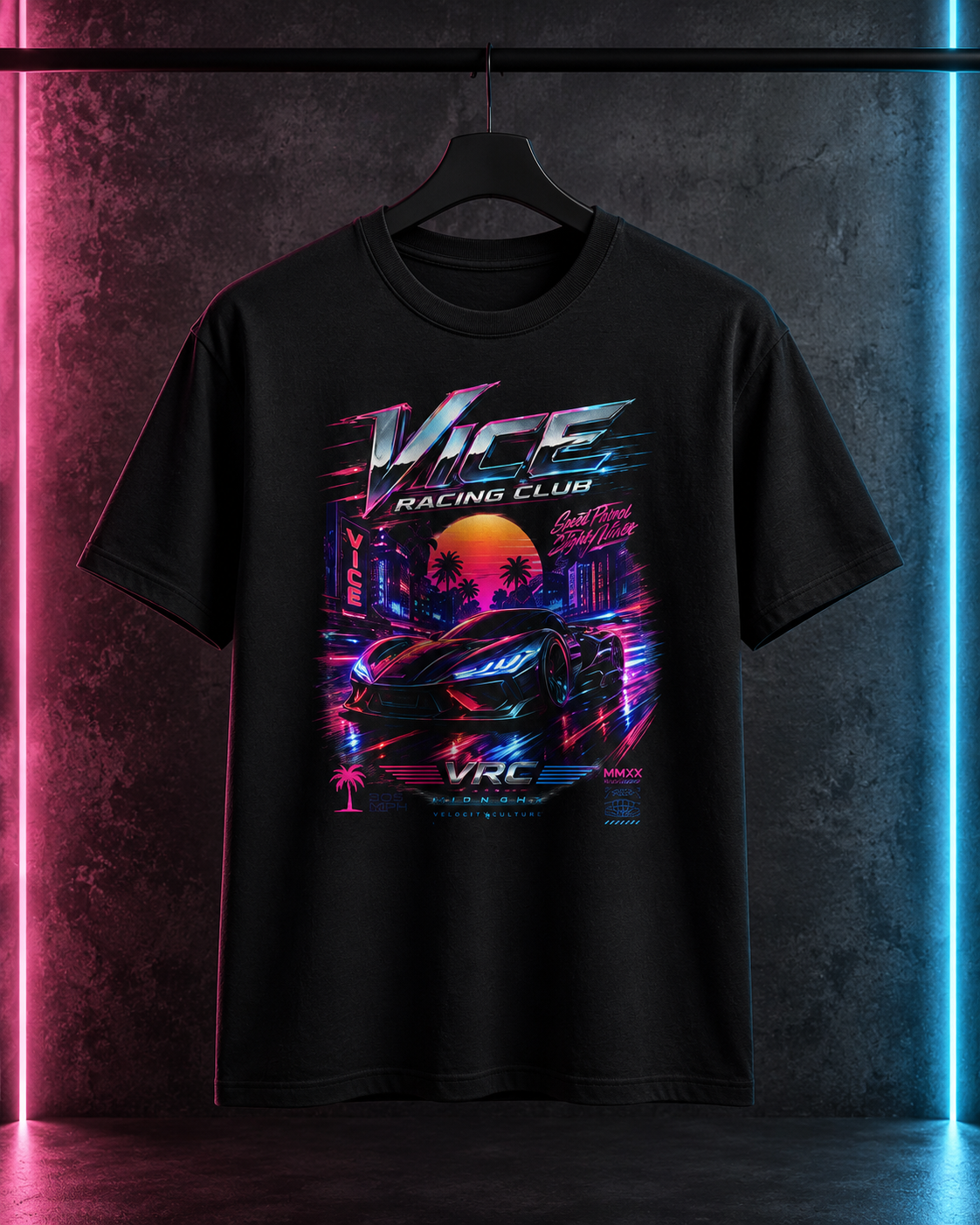 VRC Built for Speed Neon Racing Graphic Tee