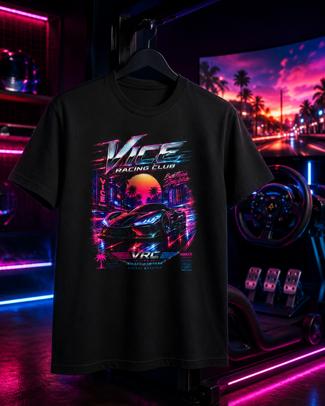 VRC Built for Speed Neon Racing Graphic Tee