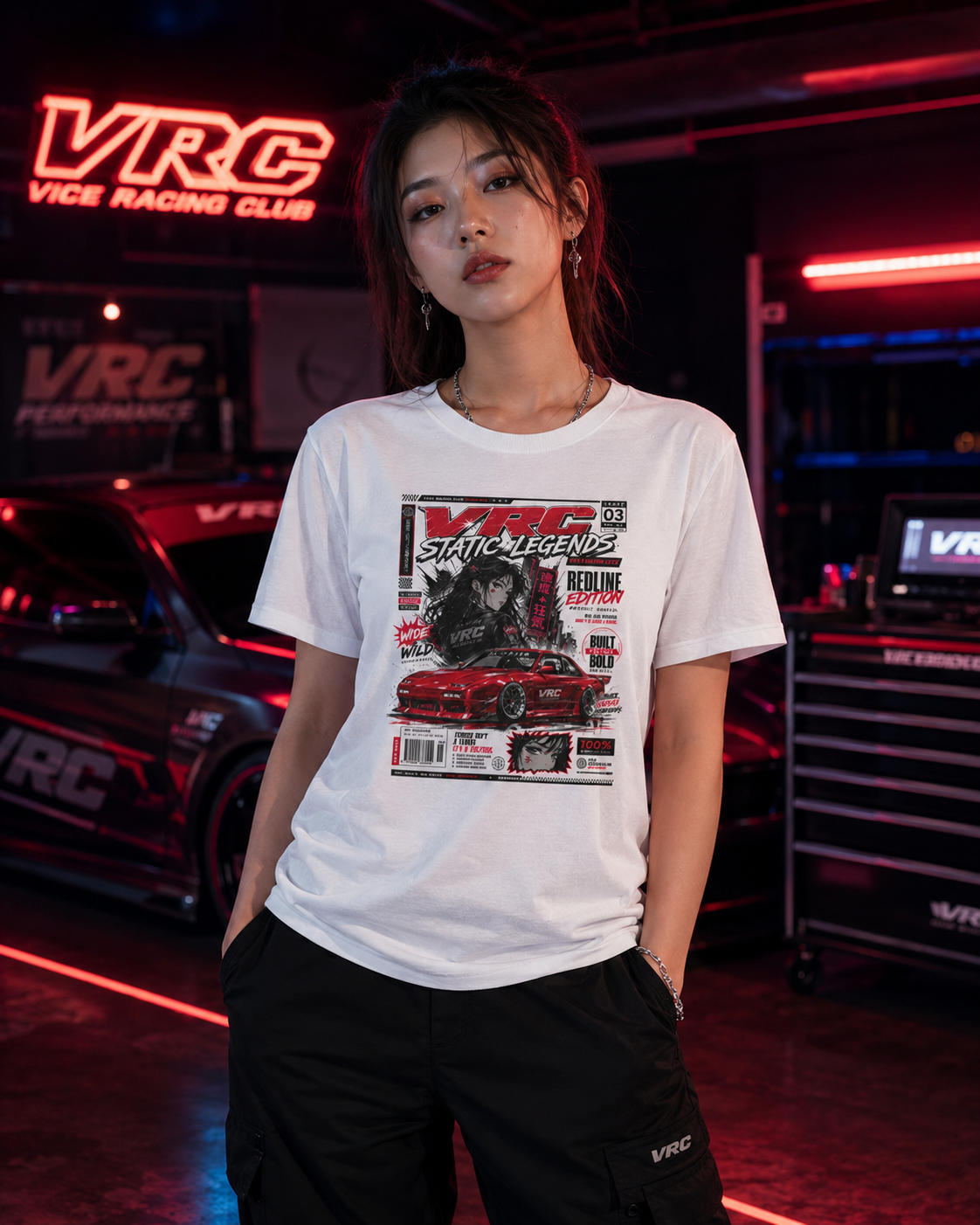 Car Culture Tee - "Static Legends" Redline Edition Graphic T-Shirt