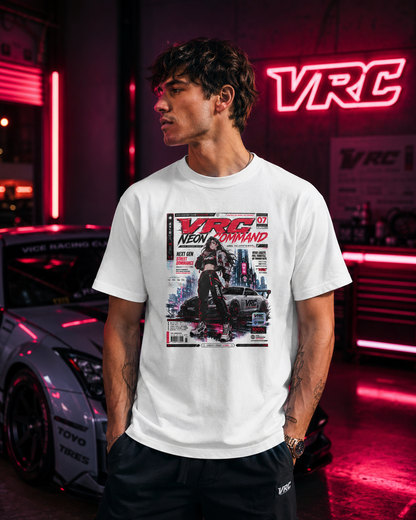 Cyberpunk Neon Command Tee — "VRG Neon Command" Graphic T-Shirt