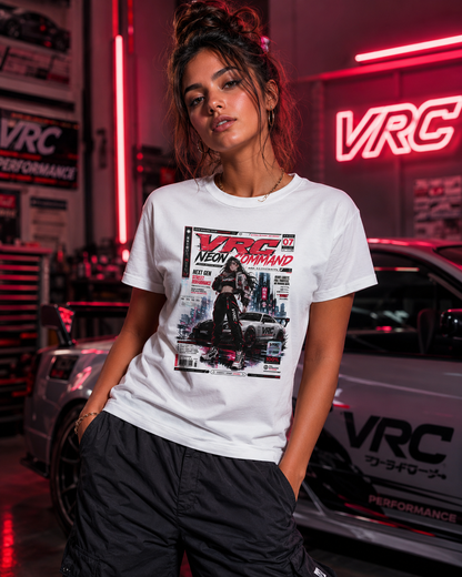 Cyberpunk Neon Command Tee — "VRG Neon Command" Graphic T-Shirt