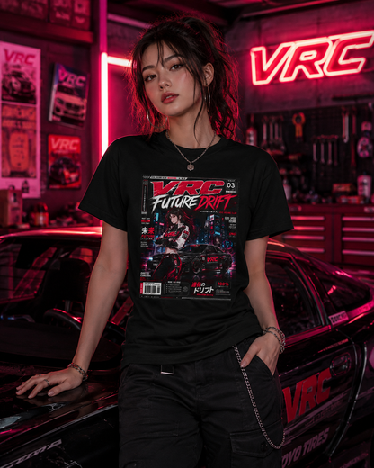 Future Drift Tee — Vaporwave Racing Graphic T-Shirt with "VRC Future Drift" Design