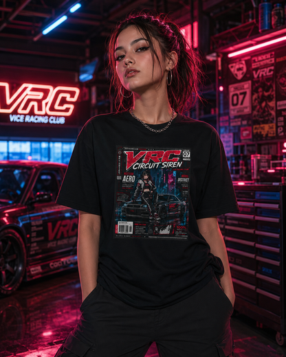 Cyberpunk Tee — "VRC Circuit Siren" Graphic T-Shirt