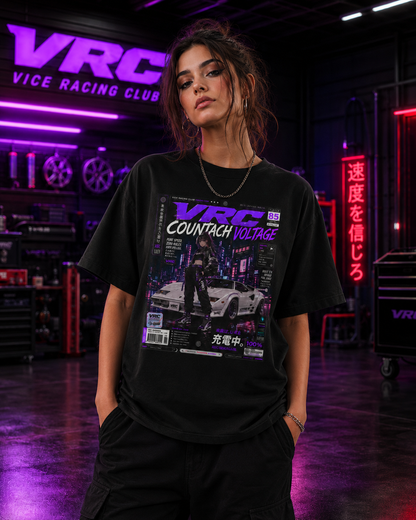 VRC Countach Voltage Racing Graphic Tee – Neon Street Legends Shirt
