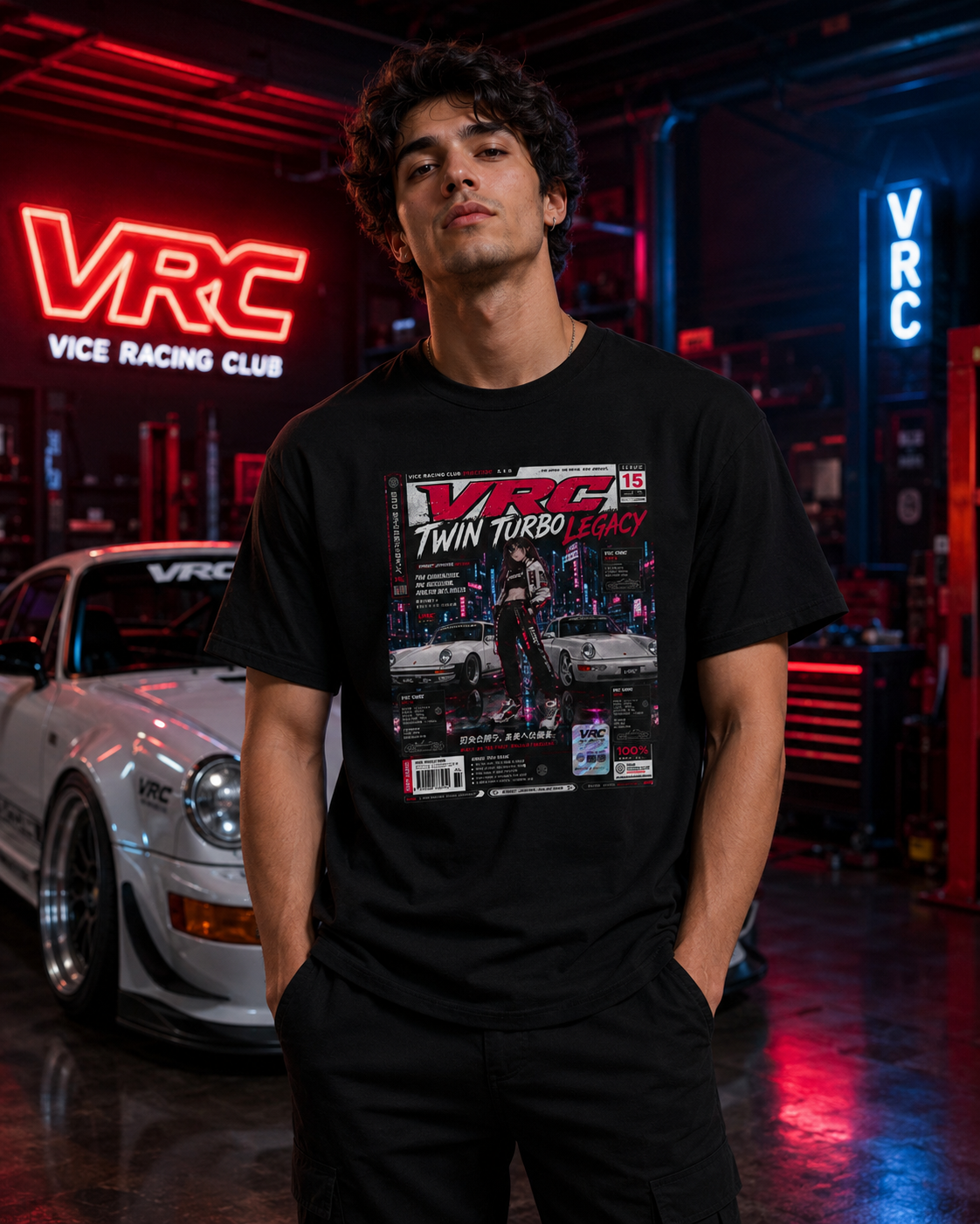 VRC Twin Turbo Legacy Racing Graphic Tee – Neon Street Legends Shirt