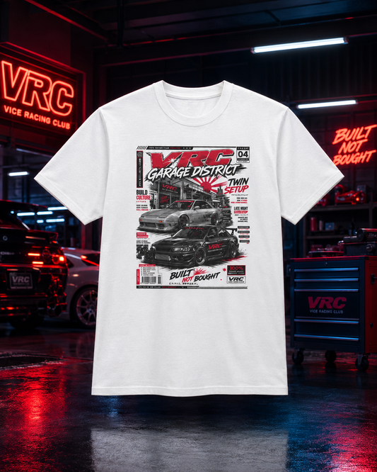 VRC Garage District Twin Setup Graphic Tee – Built Not Bought Shirt