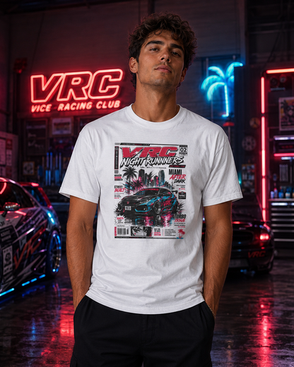 VRC Night Runners Miami After Dark Graphic Tee – Street Built Racing Shirt
