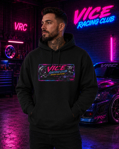 Vice Racing Club Boost Culture Hoodie – Neon JDM Turbo Street Racing Graphic Hoodie