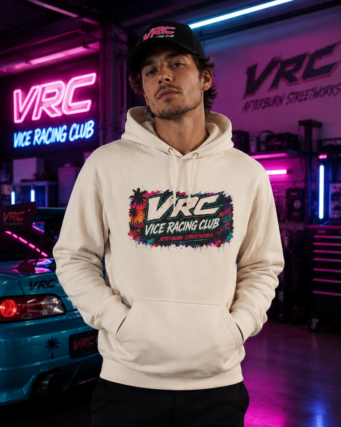 VRC Boost Culture Hoodie – Neon Turbo Street Racing Graphic Hoodie