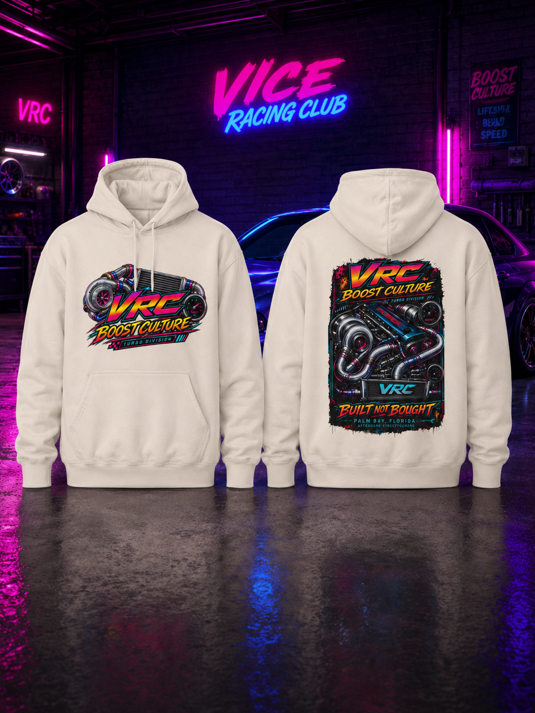 VRC Boost Culture Hoodie – Built Not Bought Turbo Racing Hoodie