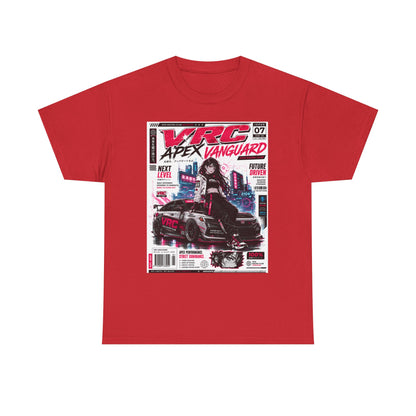 Apex Vanguard Racing Tee — Cyberpunk Car Magazine Graphic Shirt