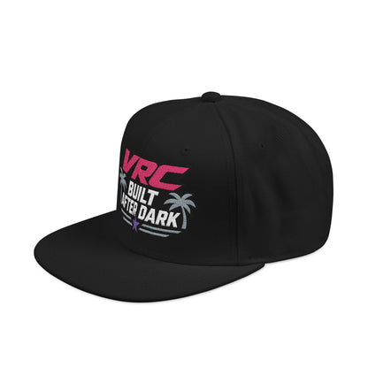VRC Built after Dark Neon Palm Snapback Hat — 'Built After Dark' Embroidered Cap