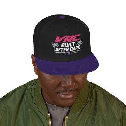 VRC Built after Dark Neon Palm Snapback Hat — 'Built After Dark' Embroidered Cap