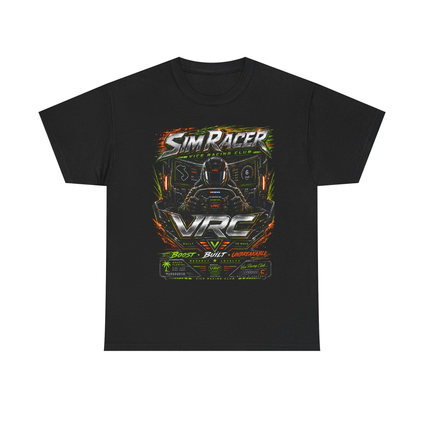 VRC Sim Racer Boost Built Unstoppable Graphic Tee