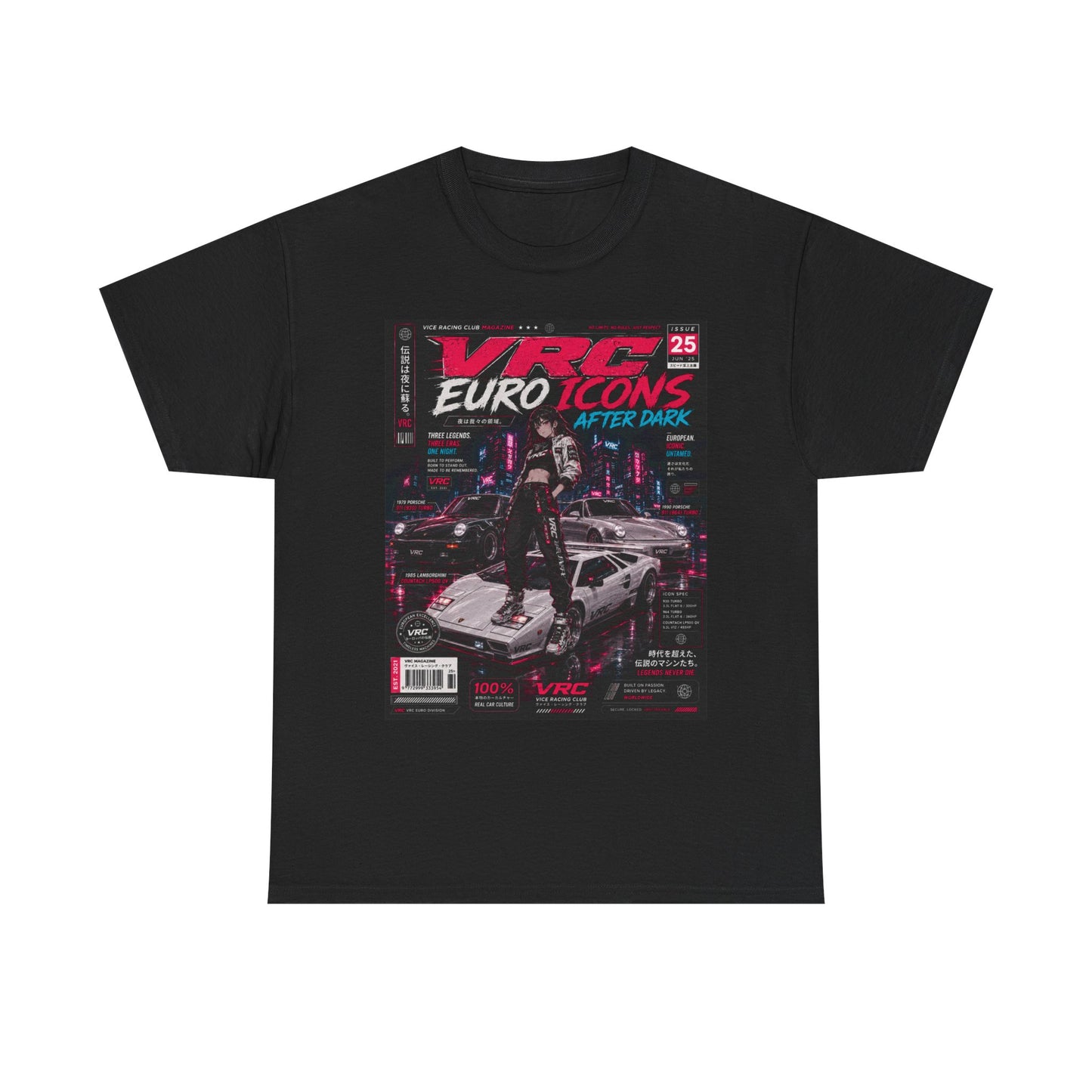 VRC Euro Icons After Dark Racing Graphic Tee – Neon Street Legends Shirt