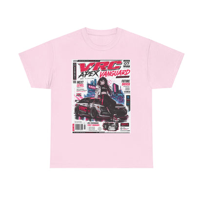 Apex Vanguard Racing Tee — Cyberpunk Car Magazine Graphic Shirt