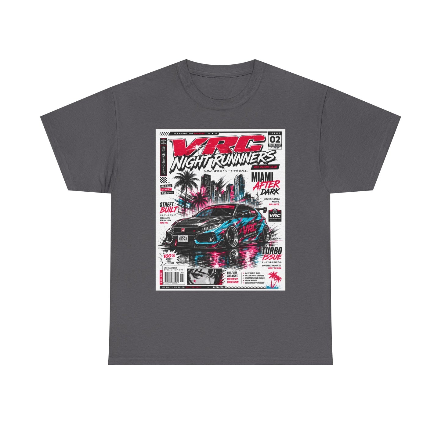 VRC Night Runners Miami After Dark Graphic Tee – Street Built Racing Shirt