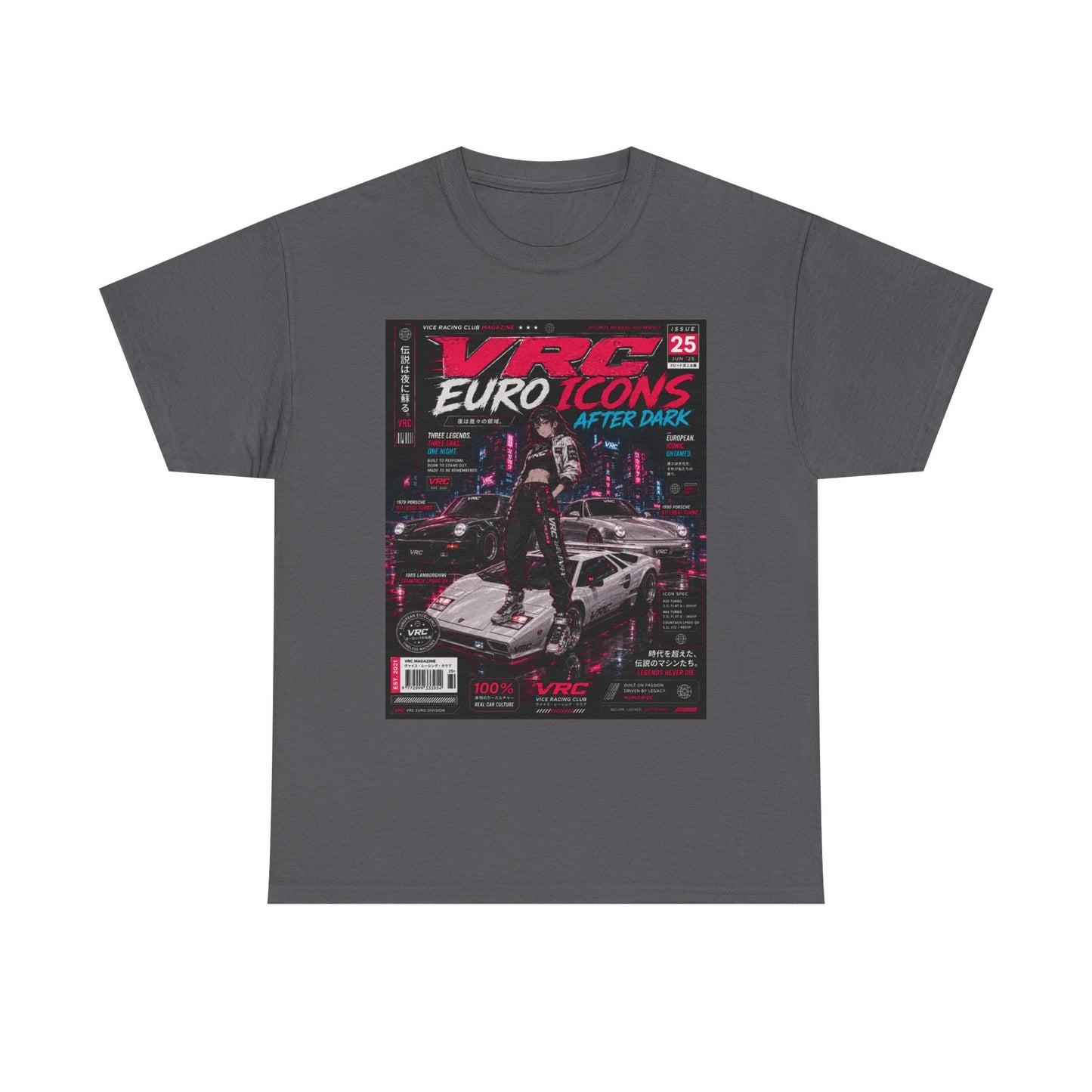 VRC Euro Icons After Dark Racing Graphic Tee – Neon Street Legends Shirt