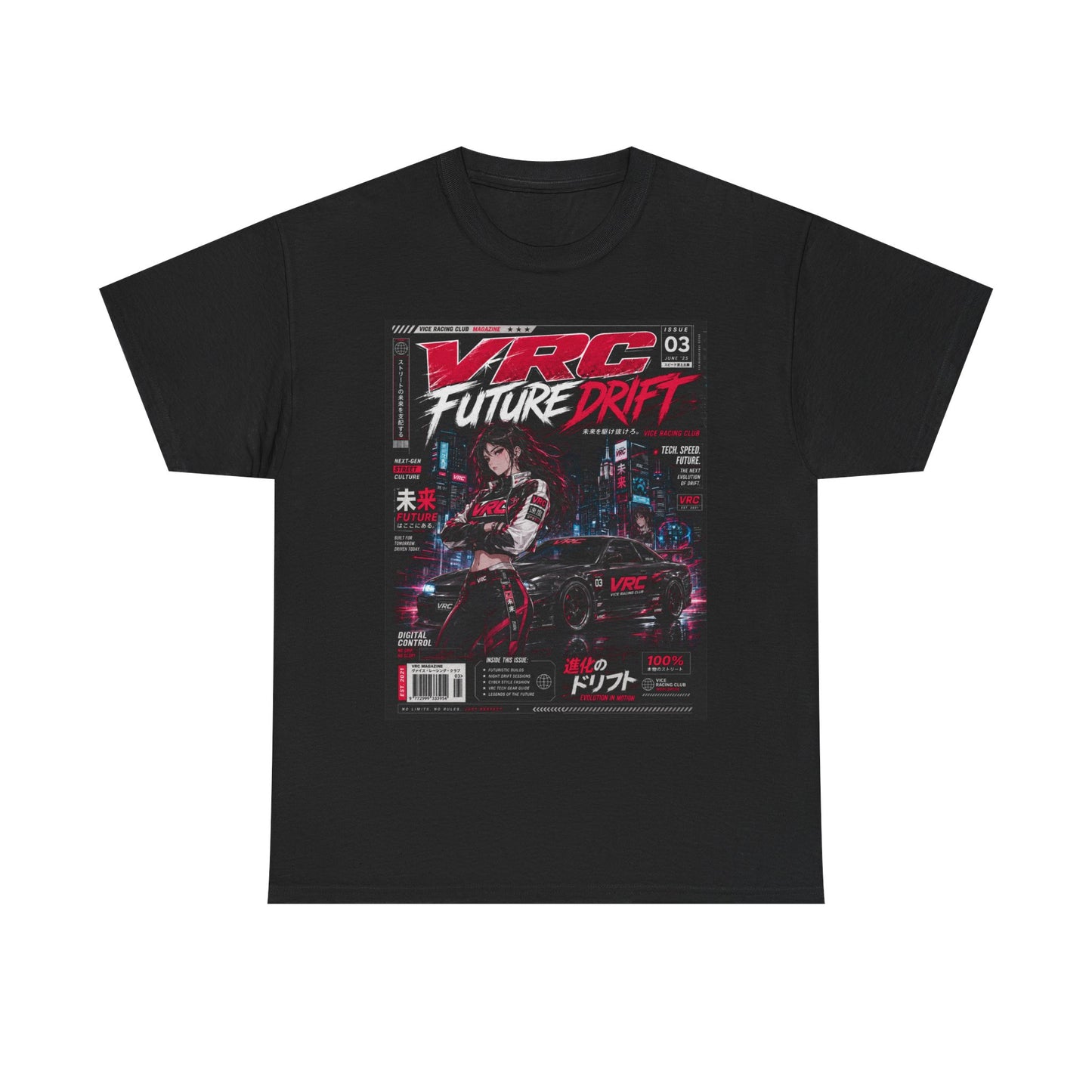 Future Drift Tee — Vaporwave Racing Graphic T-Shirt with "VRC Future Drift" Design