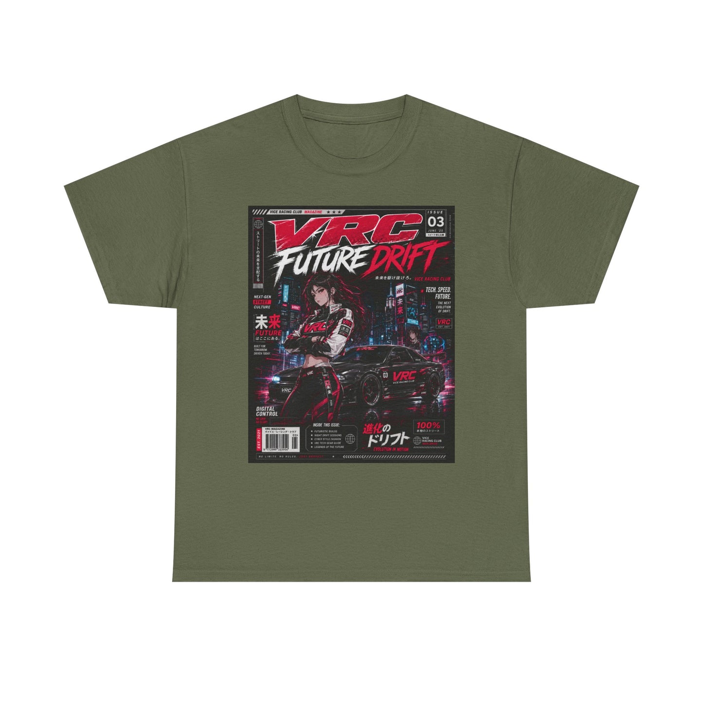 Future Drift Tee — Vaporwave Racing Graphic T-Shirt with "VRC Future Drift" Design