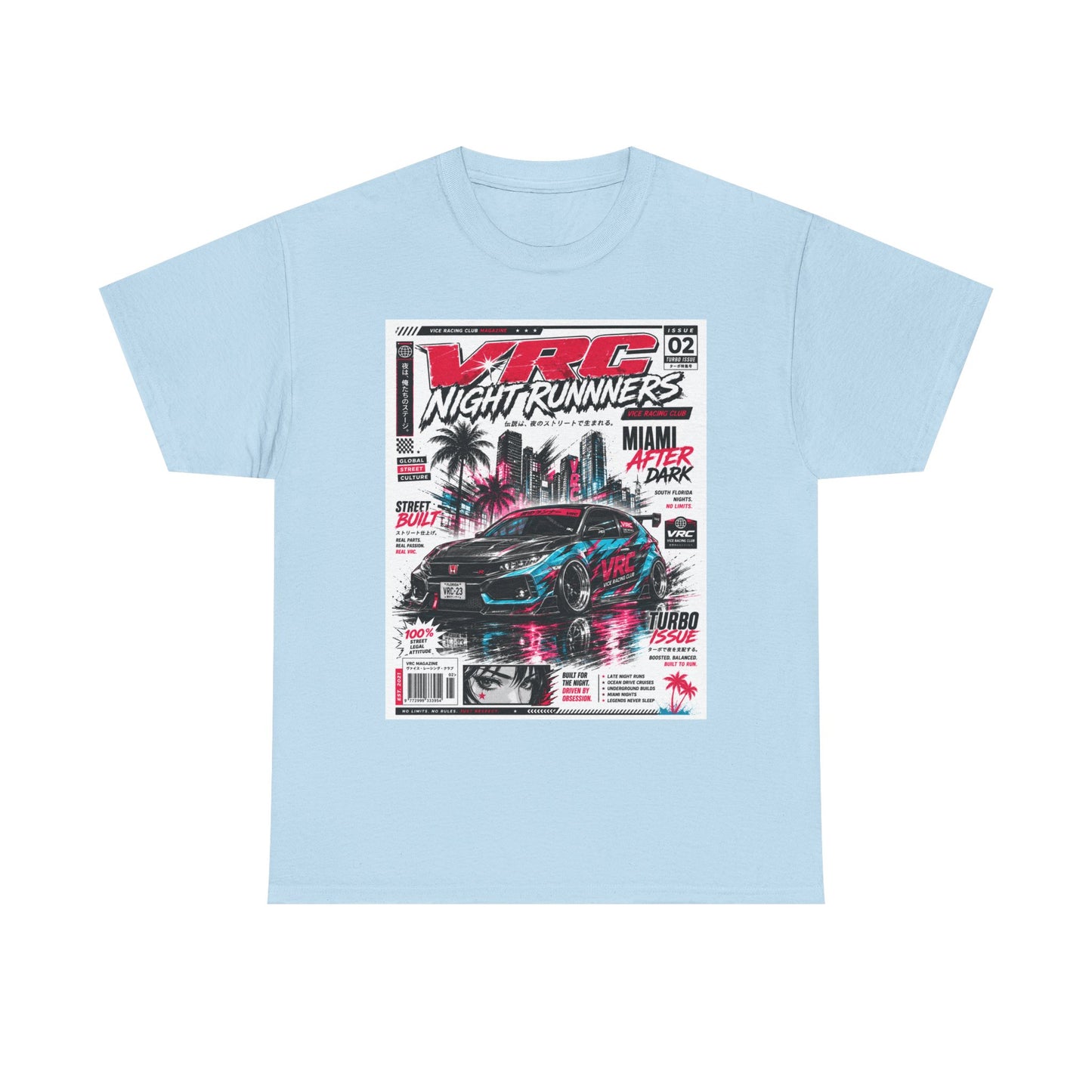 VRC Night Runners Miami After Dark Graphic Tee – Street Built Racing Shirt