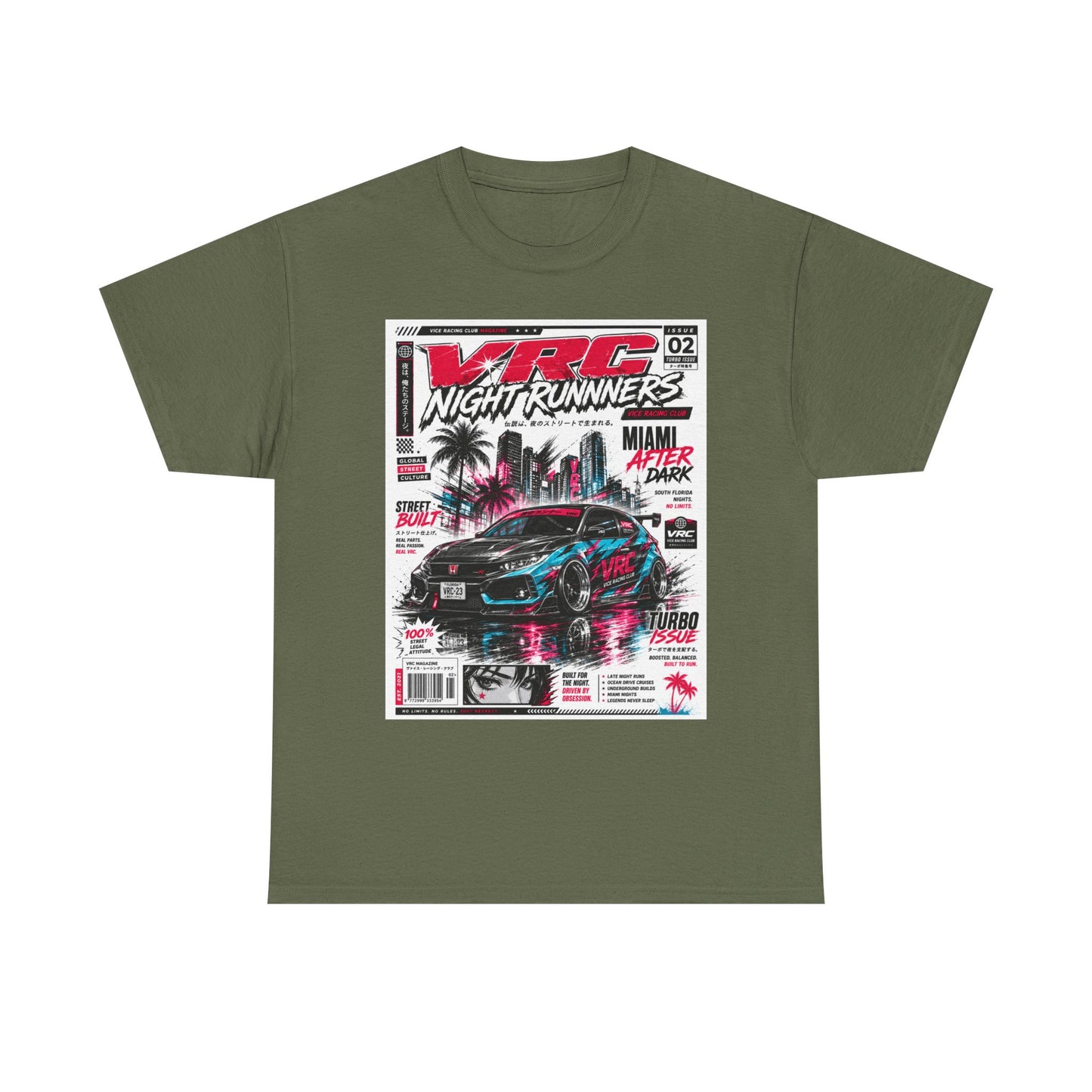 VRC Night Runners Miami After Dark Graphic Tee – Street Built Racing Shirt