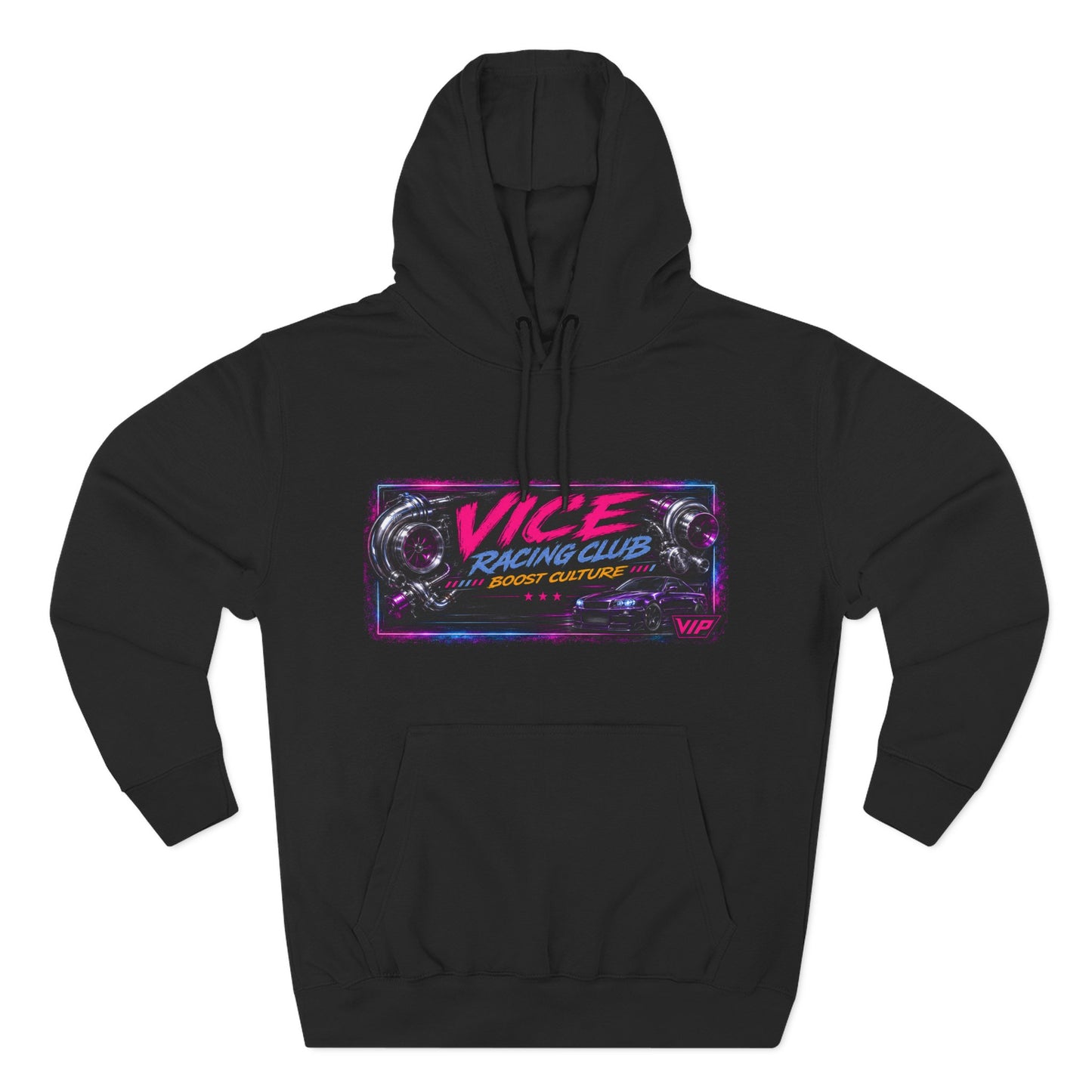 Vice Racing Club Boost Culture Hoodie – Neon JDM Turbo Street Racing Graphic Hoodie