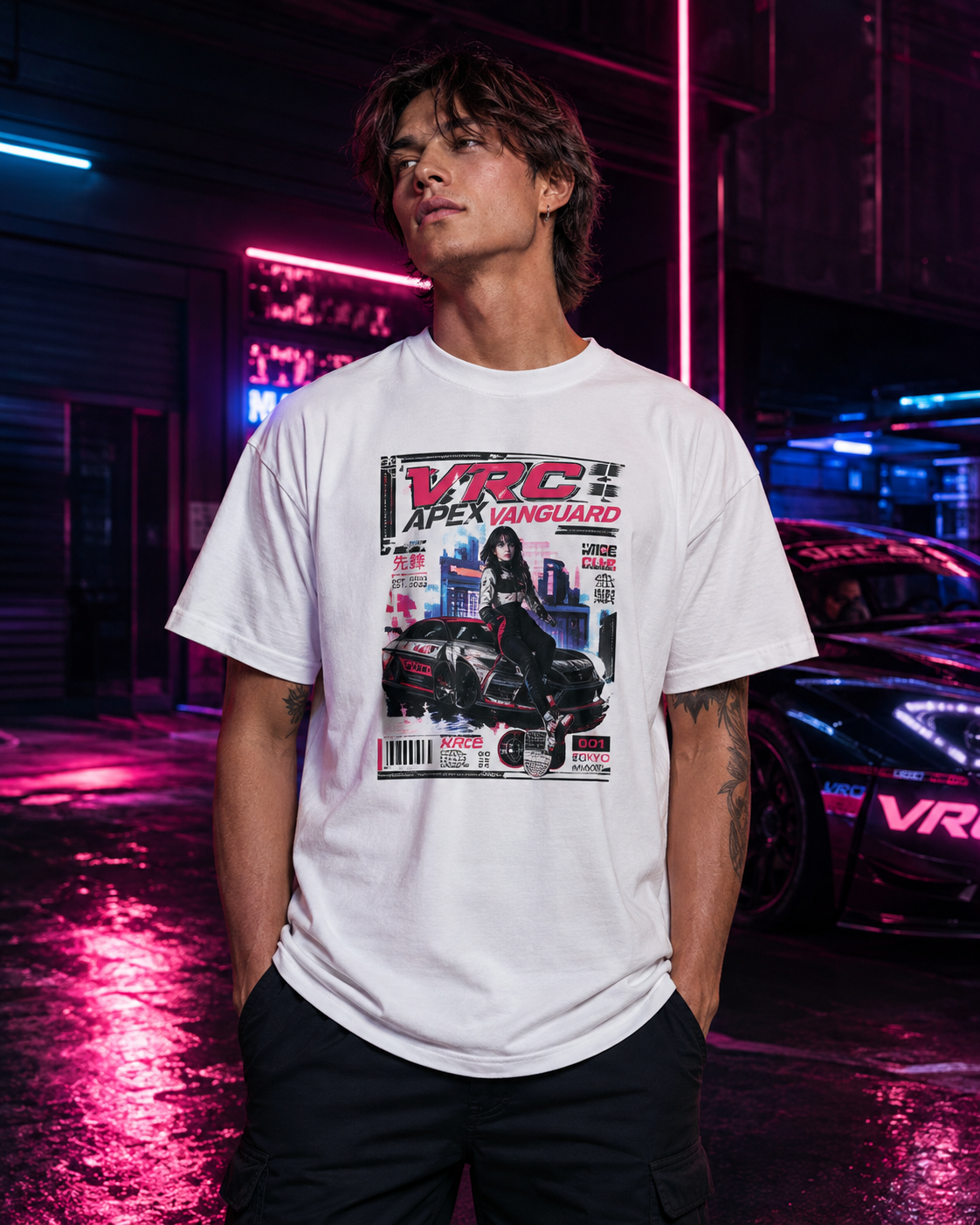 Apex Vanguard Racing Tee – Cyberpunk Street Racing Graphic Shirt