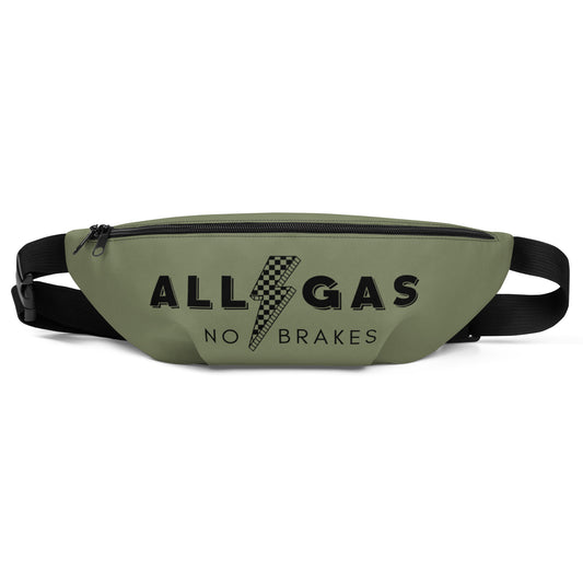 Army Green "All Gas No Brakes" Racing Fanny Pack