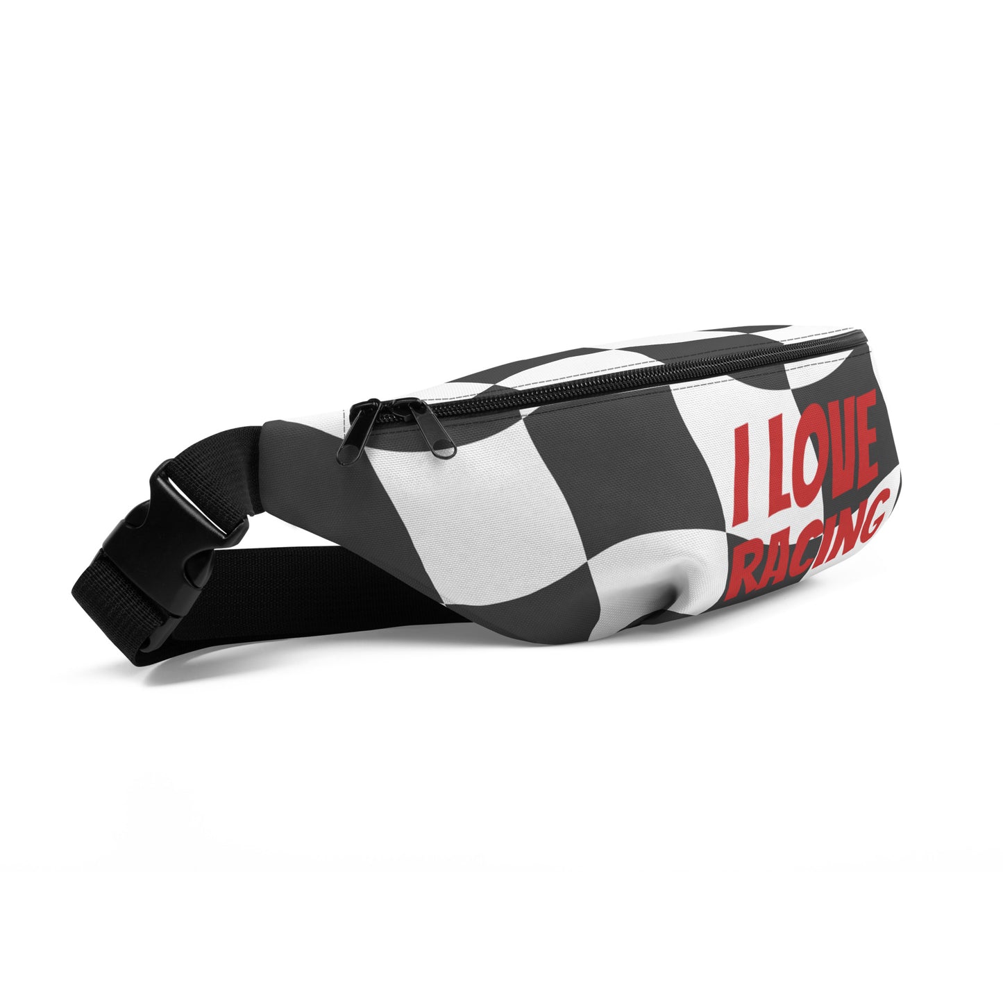 Checkered "I Love Racing" Fanny Pack