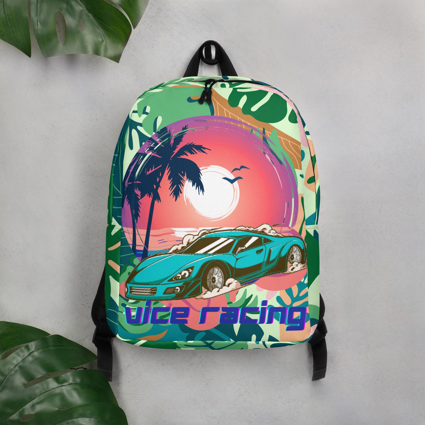 Tropical race car backpack