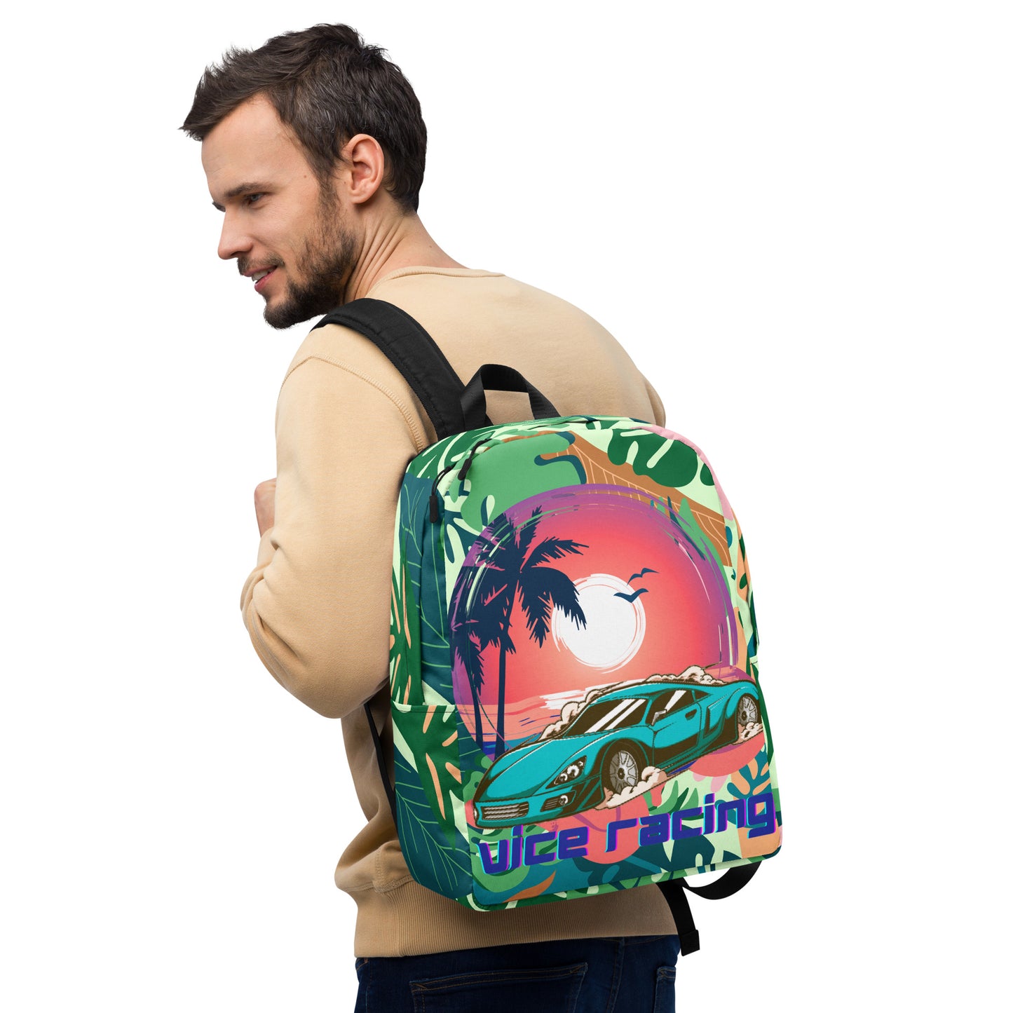 Tropical race car backpack