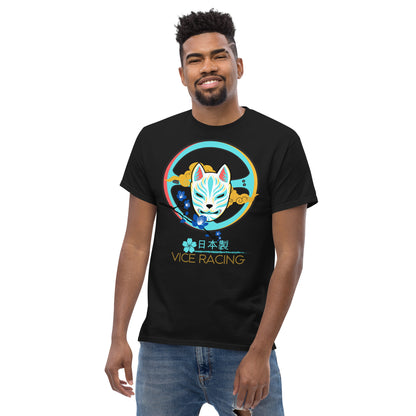 Japanese fox katsune Mask Steering wheel Racing T-shirt