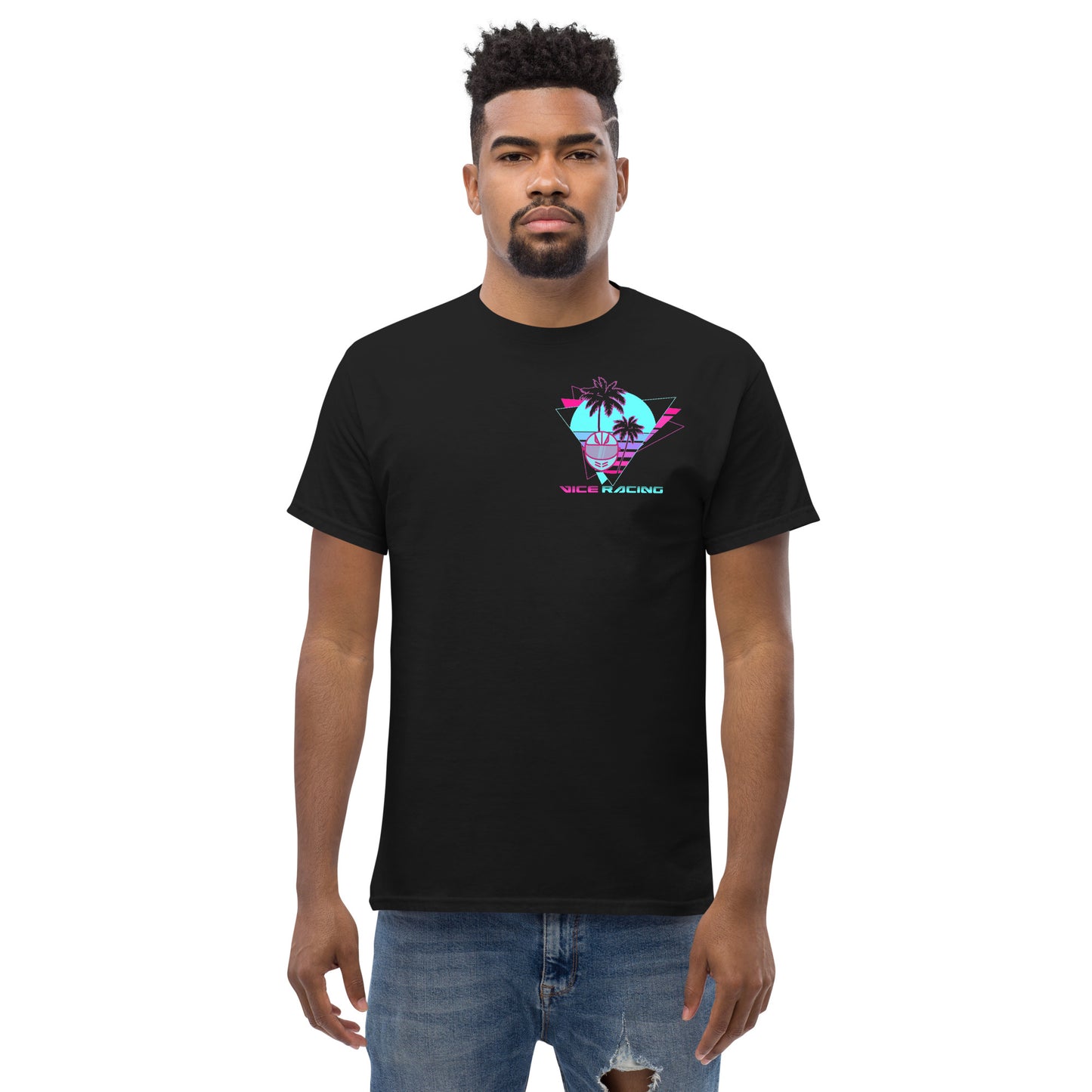 Vice Racing Motorsport Helmet and Palm Tree Logo T-shirt